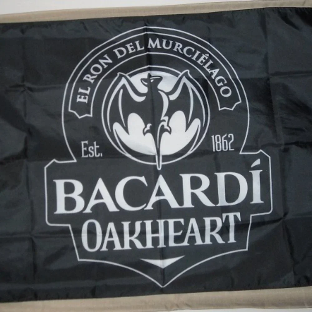 Bacardi Oakheart Rum 3'x5' Black Flag Banner Bacardi Cuba